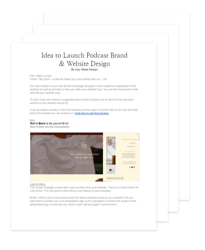 Idea to Launch Podcast Brand &  Website Design
